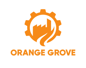 Orange Cogwheel Factory logo design