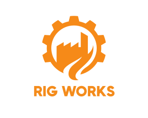 Orange Cogwheel Factory logo design