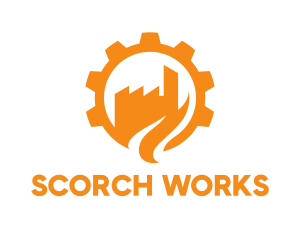 Orange Cogwheel Factory logo design