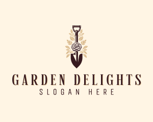 Shovel Flower Gardening logo design