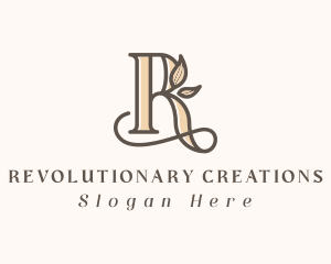 Natural Plant Letter R logo design