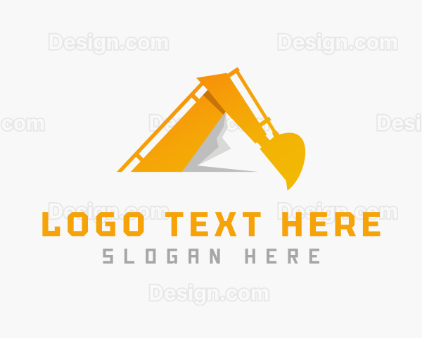 Excavator Mountain Contractor Logo