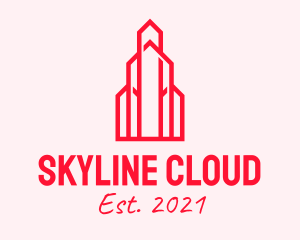 Red Tower Skyline  logo design