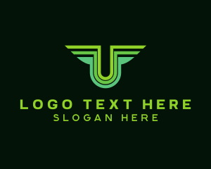 Modern Wings Letter U  logo