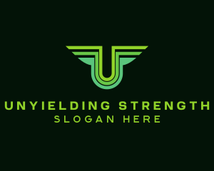 Modern Wings Letter U  logo design