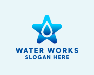 Star Water Droplet  logo design