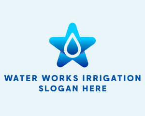 Star Water Droplet  logo design