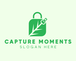 Plant Zipper Shopping Bag logo