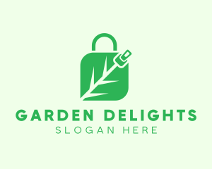 Plant Zipper Shopping Bag logo design