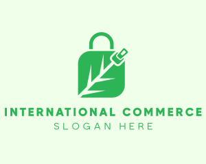 Plant Zipper Shopping Bag logo design