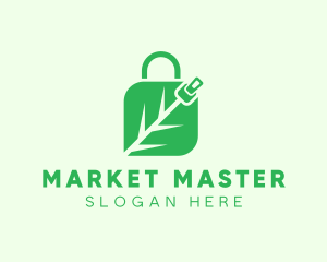 Plant Zipper Shopping Bag logo design