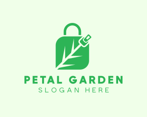 Plant Zipper Shopping Bag logo design