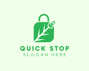 Plant Zipper Shopping Bag logo design