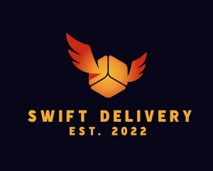 Delivery Box Wings logo design