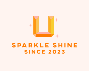 Shiny Gem Letter U logo