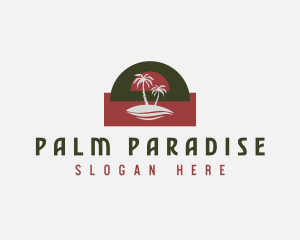 Palm Tree Sunset logo design