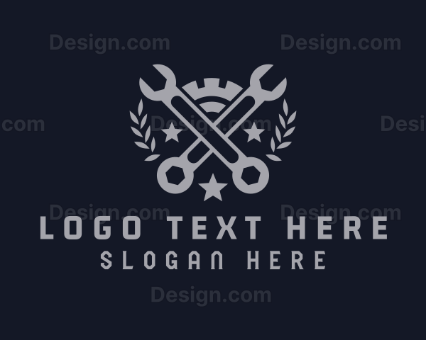 Gray Industrial Cog Wrench Logo