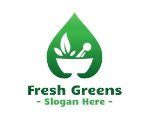 Green Salad Leaf logo design