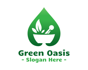 Green Salad Leaf logo design