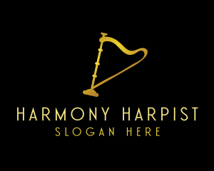 Harp Music Instrument logo design