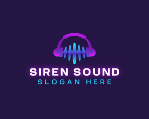 Headset Sound Wave logo design