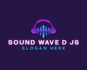 Headset Sound Wave logo design