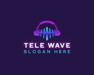 Headset Sound Wave logo design