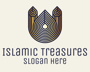 Gold Muslim Mosque logo design