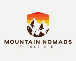 Hiking Mountaineer Nature logo design