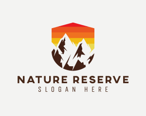 Hiking Mountaineer Nature logo design