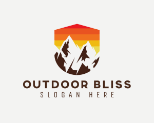 Hiking Mountaineer Nature logo design