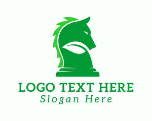 Leaf Knight Horse Chess logo