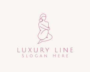 Pink Feminine Woman logo design