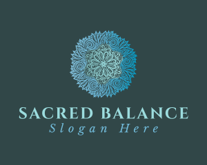 Blue Mandala Pattern logo design