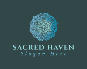 Blue Mandala Pattern logo design