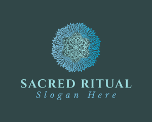 Blue Mandala Pattern logo design