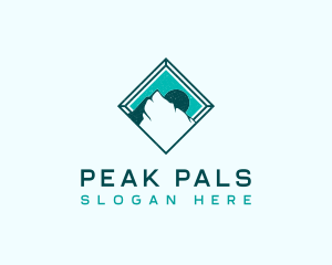 Mountain Peak Sunset logo design