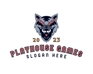 Gaming Wolf Canine logo design