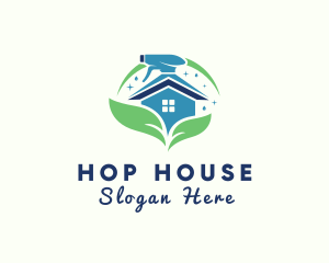 Natural House Cleaning Sprayer  logo design