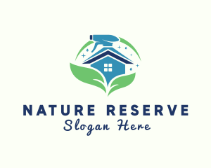 Natural House Cleaning Sprayer  logo design