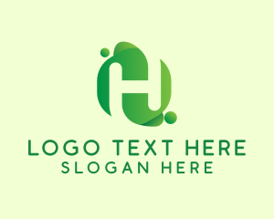 Green Eco Letter H Logo