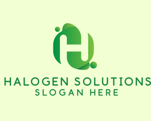 Green Eco Letter H logo design