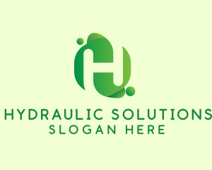 Green Eco Letter H logo design