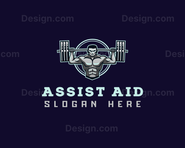 Barbell Weightlifting Man Logo