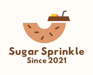 Donut Dessert Drink  logo design