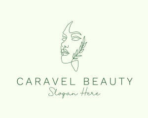 Eco Beauty Woman Face logo design