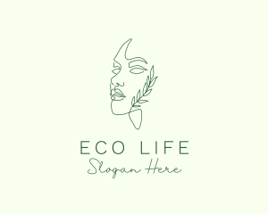 Eco Beauty Woman Face logo design