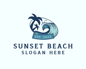 Beach Travel Vacation logo design