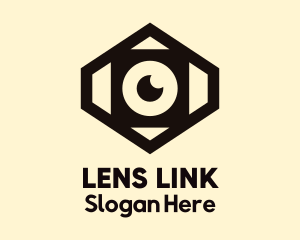 Geometric Hexagon Lens Photography logo design