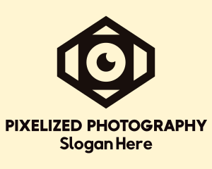 Geometric Hexagon Lens Photography logo design